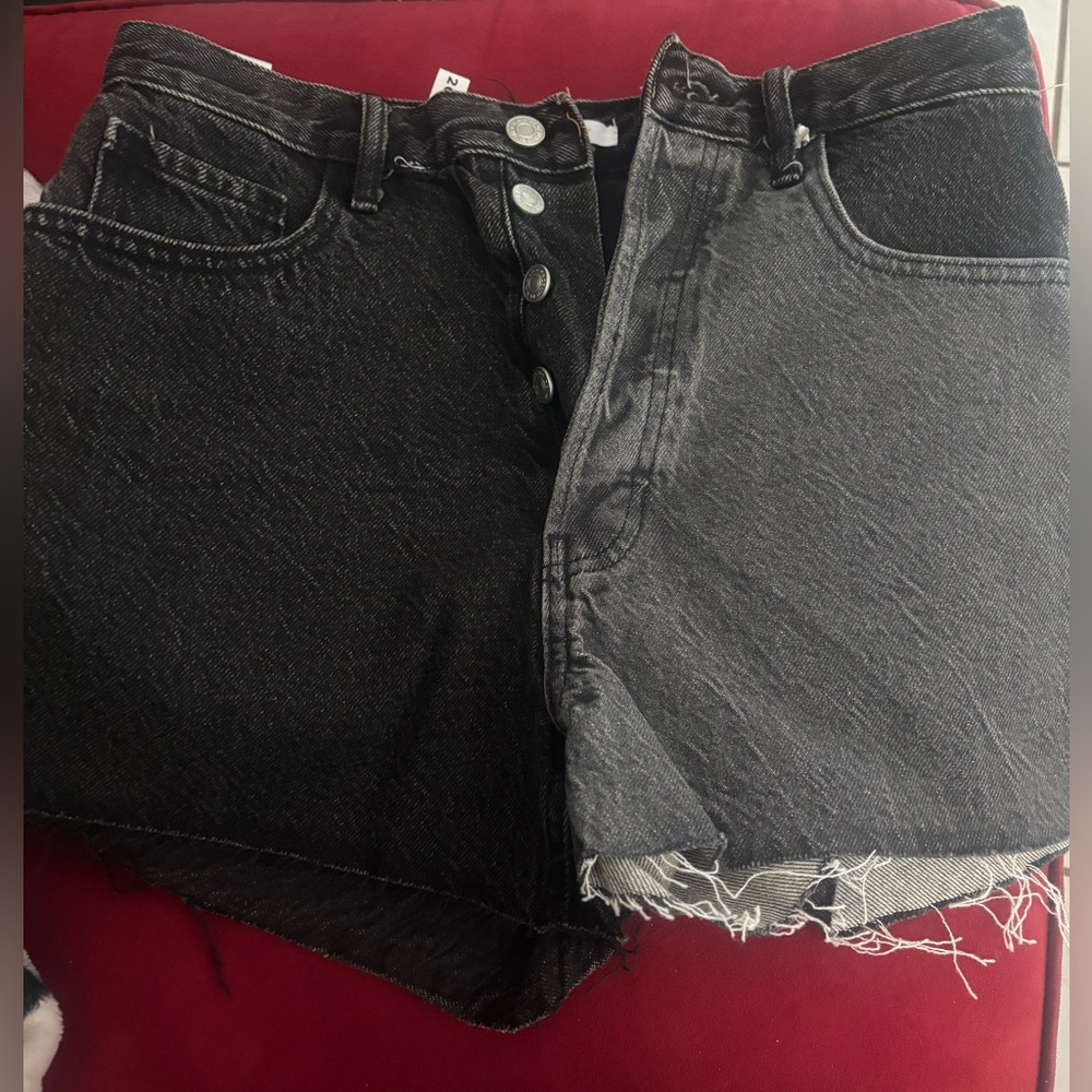 PacSun Black and Gray Jean Shorts